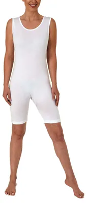 Obrázek produktu pro Kojící body bez rukávů UNI, krátký kojící overal bez rukávů - se zipem na zádech ; bílá , M