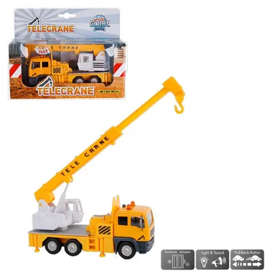 Produktbild von LKW Teleskopkran 15cm mit Licht & Sound, mit Rückzugmotor,