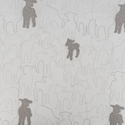 Produktbild von Rasch Textil Kinder Vorhangstoff Bambino Black Sheep Schäfchen 150cm