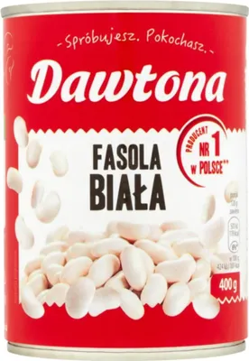 Zdjęcie produktu dla Fasola Biała Konserwowa w Puszce Jaś Karłowy Fasolka w Zalewie 400g Dawtona
