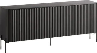 Immagine prodotto di Dmora Credenza Anadia 39.6x190x80h cm Nero, 4 Ripiani 8 Vani