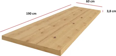 Produktbild von Küchen Arbeitsplatte 190cm 38 mm Küchenzeile Küchenblock Eiche Artisan Eko Stilo