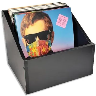 Produktbild von Holzbox für LP-Schallplatten, schwarz, 2. Wahl