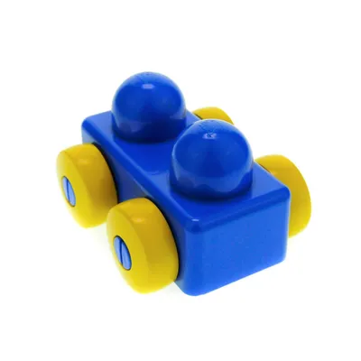 Produktbild von 1x Lego Duplo Primo Auto Fahrzeug Wagen blau Räder gelb Baustein 31008c01