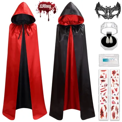 Produktbild von Vampirumhang für Erwachsene, Halloween-Kostüm, 150 cm