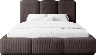 Produktbild von FEDVE Polsterbett Doppelbett Walmer Schlafzimmer Bett Bettkasten 180x200 cm Dunkelbraun (Lincoln 29)