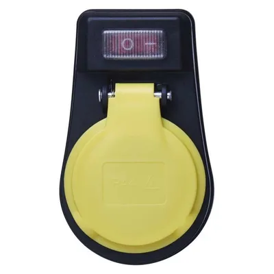 Image de EMOS Prise avec interrupteur, IP44, noir, P00271