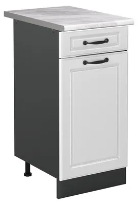Imagen del producto de Mueble bajo de cocina Vicco R-Line Blanco casa de campo/Antracita 40 cm encimera Mármol, Model 61056