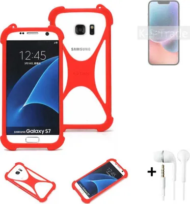 Produktbild von Handy-hülle + Kopfhörer kompatibel mit Apple iPhone 14 Plus Schutz-hülle Bumper Silikon Schutz Hülle Cover Case Silikoncase Silikonbumper TPU