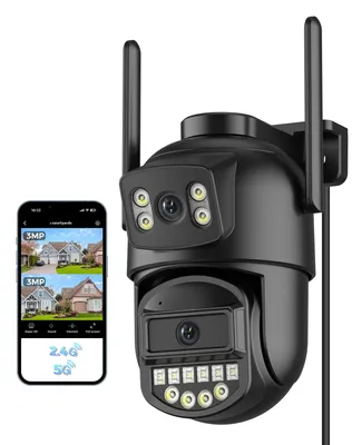 Immagine prodotto di Telecamera di sicurezza per esterni, 1080p, visione notturna a colori, Wi-Fi a 2,4 GHz, rilevamento del movimento