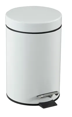 Image de Poubelle à pédale Rossignol Essencia 3 litres en acier inoxydable ou blanc avec récipient intérieur, couleur : blanc