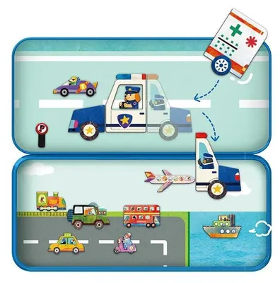 Produktbild von Mieredu Magnetic Travel Box Vehicles Bauspiel   Kinder  One Size
