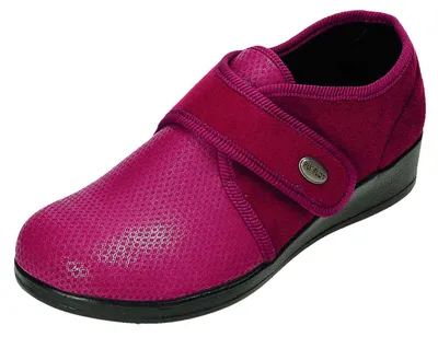 Produktbild von Fly Flot Damen Kletthausschuh bordo, herausnehmbare Sohle 39