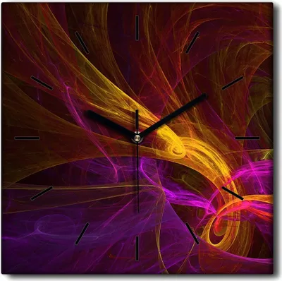 Produktbild von Coloray Uhr auf Leinwand 30x30 cm Wand Uhr Dekoration Wohnzimmer Segeltuch schwarze Hände -Abstraktion Kunstkunst