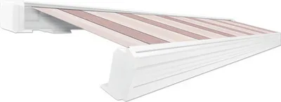 Produktbild von SOLUNA Kassettenmarkise Exquisit 6x3 Dessin 8935 Gestell RAL 9010 reinweiß ink. Motor und Wandschalter links