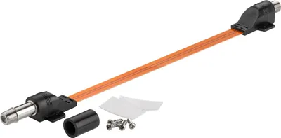 Produktbild von Wentronic Goobay Wasserdichte SAT Fensterdurchführung, extrem flach (0,3mm), Braun-Schwarz, 0.5 m