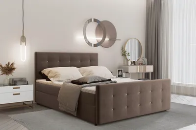 Produktbild von Kaiser Möbel Boxspringbett 120x200 mit bettkasten und matratze+topper, Schlafzimmerbett AMOR Braun