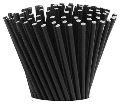 Productafbeelding van Papieren rietjes - 125 stuks - Zwart - Decoratie voor cocktails