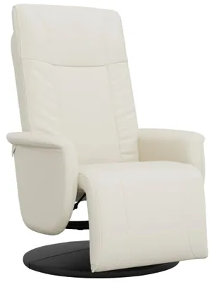 Image de vidaXL Fauteuil relax avec repose-pieds Crème Similicuir