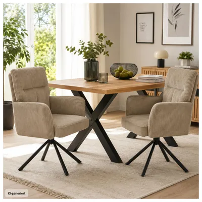 Produktbild von Drehstuhl Kyra Cordstoff Beige