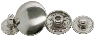 50 Stk Druckknopf Set rund S-Feder Verschlüsse Schnappknopf Metall Größen 17mm silber