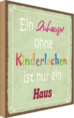 Produktbild von vianmo Holzschild 40x30 cm Zuhause ohne Kinderlachen nur Geschenk