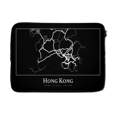 Produktbild von MuchoWow® Laptop Hülle 13 Zoll Hongkong - Karte - Stadtplan - Routenbeschreibung Laptoptasche - Laptophülle - Sleeve - Rundumschutz