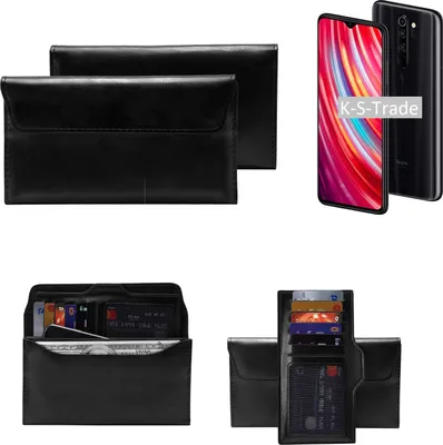 Produktbild von K-S-Trade Handy Hülle kompatibel mit Xiaomi Note 8 Pro Schutz Hülle Tasche Schutz Case Handytasche Kunstleder schwarz, 1x