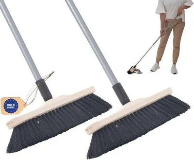 Image de Balais à manche télescopique - Lot de 2 - Balais doux et fins pour l'intérieur