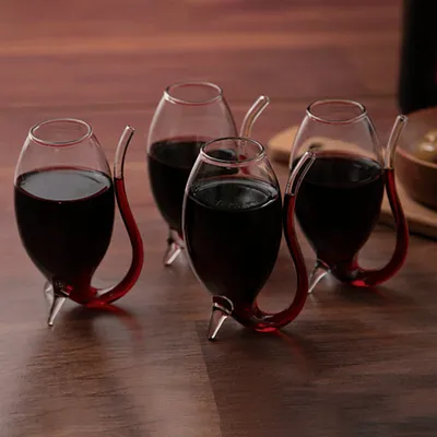 Productafbeelding van Bar Craft: Set van 4 glazen voor likeur/port, met rietje, in cadeauverpakking. Glas, 90 ml