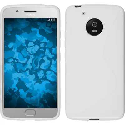 Produktbild von PhoneNatic Case kompatibel mit Lenovo Moto G5 - weiß Silikon Hülle S-Style + 2 Schutzfolien