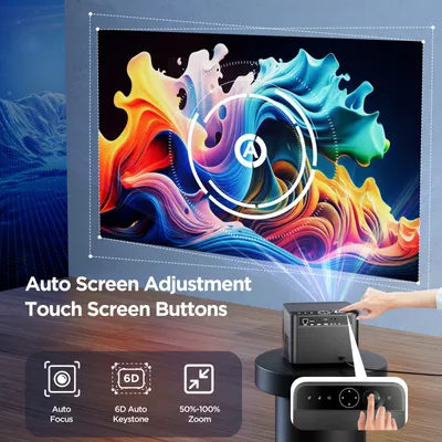 Image de HDeye I20 Projecteur 4K Full HD | Android TV | Luminosité 9000 lm | WiFi 2.4/5Ghz | Bluetooth 5.0 | Taille d'image 36-200" | Airplay & Miracast