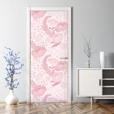 Produktbild von Dekorative Türaufkleber selbstklebend Klebefolie Türtapete Türfolie Vintage Mohnblume 77 x 200 cm