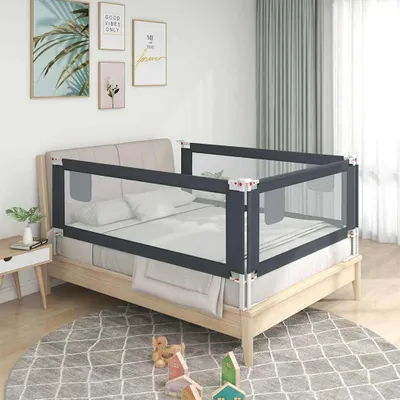 Obrázek produktu pro Ochranný rám postele pro batolata tmavě šedý 180x25 cm Látka