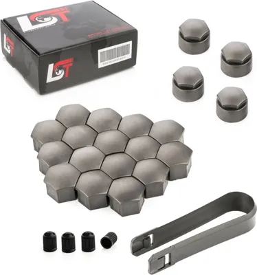 Produktbild von 20x Radschraube Kappen 17 mm Diebstahlhemmend Grau für ALFA ROMEO SUBARU TOYOTA