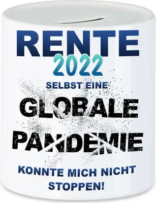 Produktbild von Rente 2022 Spardose Ruhestand Globale Pandemie Arbeit Freiheit Zeitplan Ruhestand Pension Plan Tagesstruktur Rente