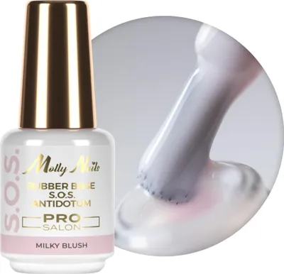 Immagine prodotto di Base in gomma per unghie flessibili, manicure e pedicure, per nail art S.O.S. Antidotum Pro Salon Molly Nails Milky Blush 15 g