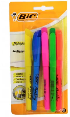 Obrázek produktu pro BIC Barevné Zvýrazňovače Sada 5 kusů pro kancelář
