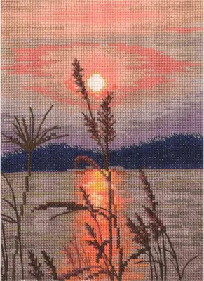 Produktbild von RTO Kreuzstich Set "Im Moment, Sonnenuntergang", Zählmuster, 12x17,5cm