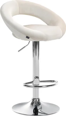 Produktbild von CLP Barhocker Olinda Samt drehbar und höhenverstellbar creme Gestell Farbe chrom