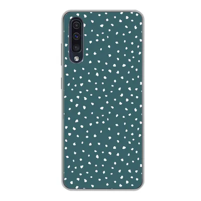 Produktbild von MuchoWow® Handyhülle Schutzhülle Hülle für Samsung Galaxy A50 Polka dots - Weiß - Grün Silikon Softcase Handy Hülle - Mobiltelefonhülle