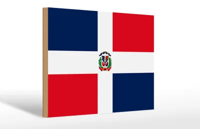 Produktbild von Holzschild Flagge Dominikanische Republik 30x20cm Flag
