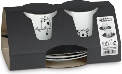 Immagine prodotto di Könitz Porzellan 11 5 054 2075, Set, 0,085 l, Nero, Bianco, Porcellana, Universale, 2 pezzi