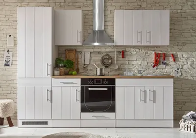 Produktbild von Küche "Landhaus" Küchenblock Küchenzeile Komplettküche 270cm Singleküche Miniküche Kleinküche weiß