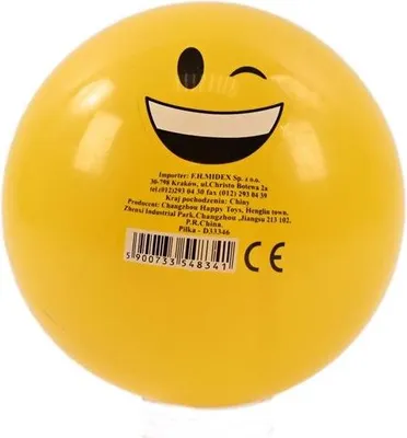Produktbild von Kinder Gummiball Emoticon 22cm - Leichter Spielball für Strand & Garten - Zufälliges Design