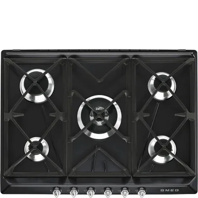 Produktbild von Smeg SR975NGHD, Schwarz, Integriert, Gaskochfeld, Emailliert, 5 Zone(n), 5 Zone(n)