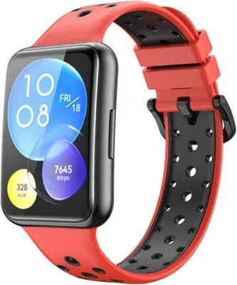 Produktbild von Strap-it Huawei Watch Fit 2 Sportarmband (Rot/Schwarz)