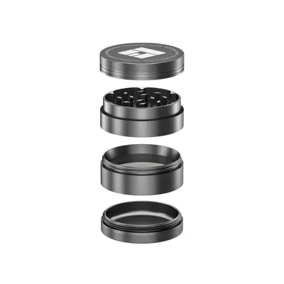Produktbild von California's Choice 4-Teiliger Aluminium Grinder Compton Grau Ø 50 mm | Kräutermühle mit Pollenfach, Sieb & Diamant-Mahlzähnen
