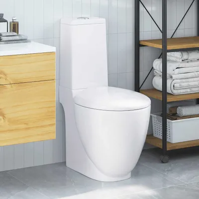 Produktbild von vidaXL WC Ceramiczna toaleta łazienkowa Okrągły pionowy odpływ Biały