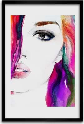 Produktbild von Bild - Bilderrahmen - 40 cm x 60 cm - MDF - Rahmen - Wandkunst - Abstraktion einer Frau